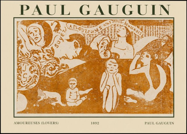 Paul Gauguin Amoureuses (Lovers) No1 - Poszter