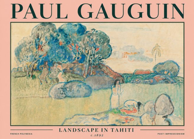 Paul Gauguin Landscape in Tahiti I No3 - Poszter
