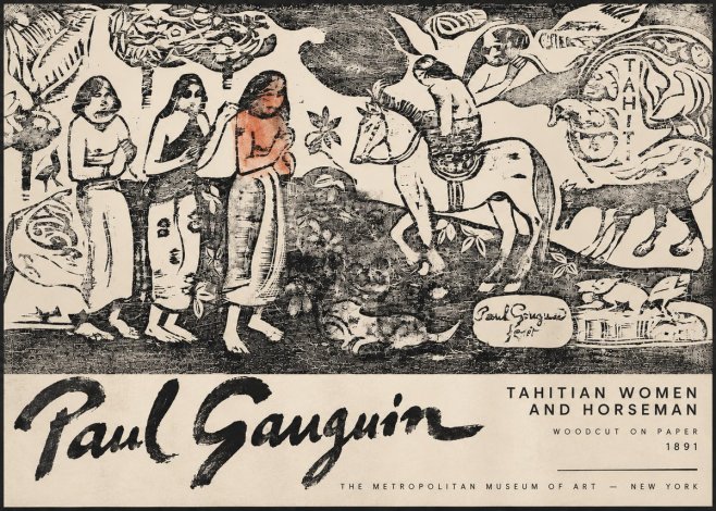 Paul Gauguin Tahitian Women and Horseman No3 - Poszter