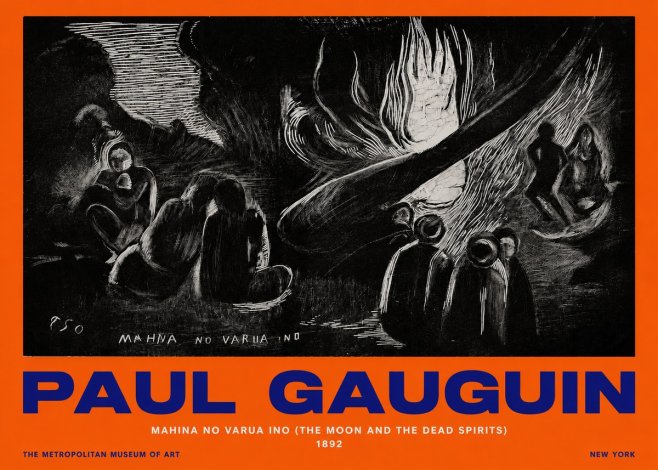 Paul Gauguin Mahina No Varua Ino (the Moon and the Dead Spirits) No2 - Poszter