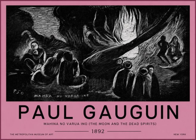 Paul Gauguin Mahina No Varua Ino (the Moon and the Dead Spirits) No4 - Poszter