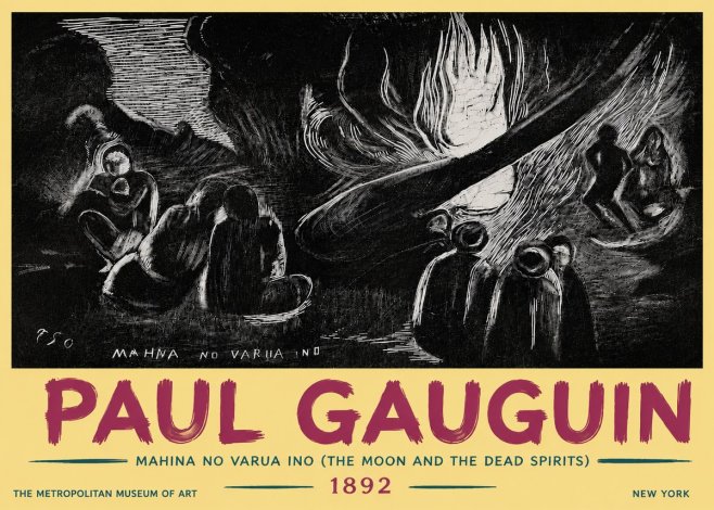 Paul Gauguin Mahina No Varua Ino (the Moon and the Dead Spirits) No6 - Poszter