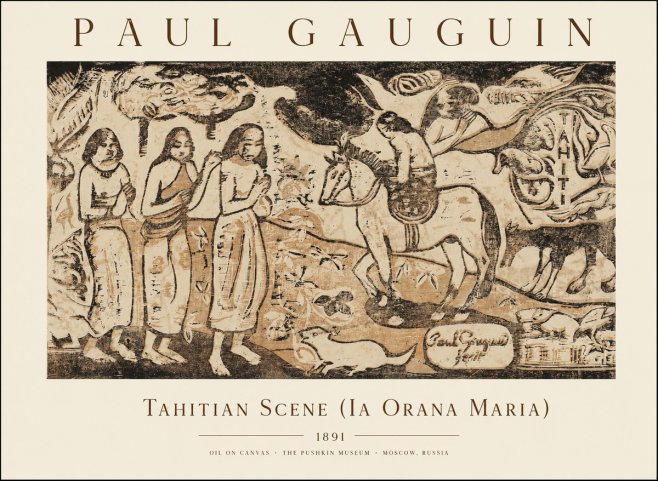 Paul Gauguin Tahitian Scene (Ia Orana Maria) No1 - Poszter