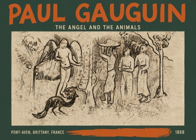 Paul Gauguin The Angel and the Animals No2 - Poszter
