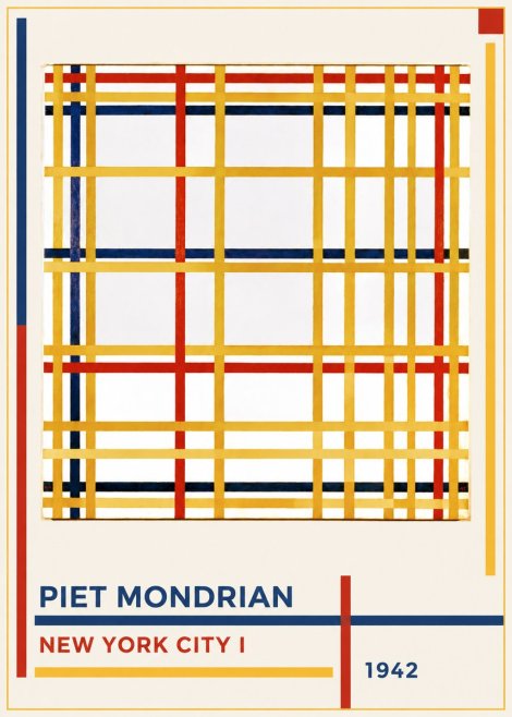 Piet Mondrian New York City I No1 - Poszter