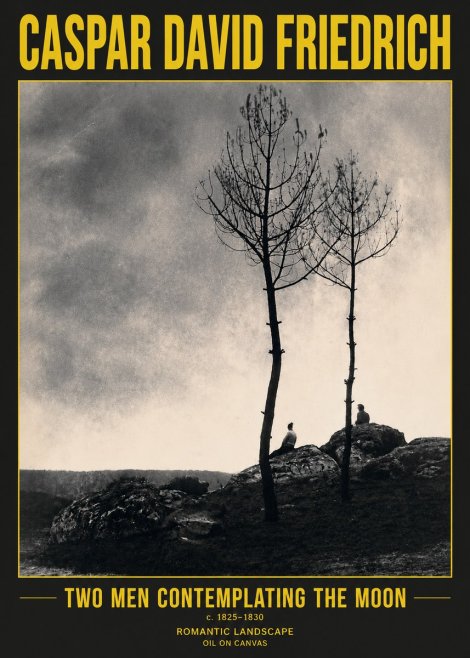 Caspar David Friedrich Two Men Contemplating the Moon III No5 - Poszter