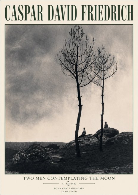 Caspar David Friedrich Two Men Contemplating the Moon III No6 - Poszter