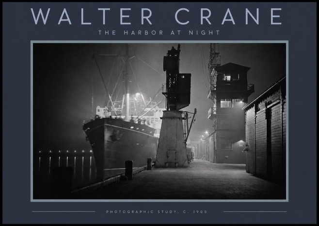 Walter Crane The Harbor at Night No3 - Poszter