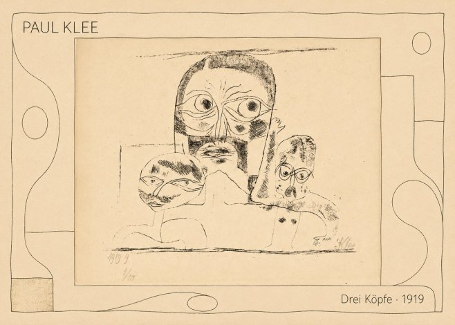Paul Klee Drei Köpfe No5 - Poszter