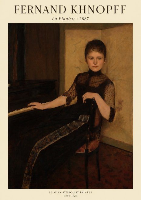 Fernand Khnopff The Piano, 1889 No2 - Poszter