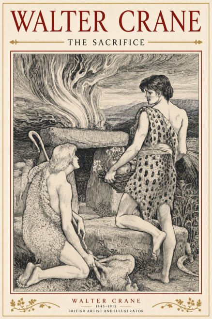 Walter Crane The Sacrifice No3 - Poszter