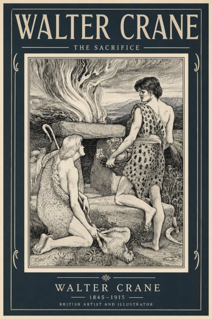 Walter Crane The Sacrifice No6 - Poszter