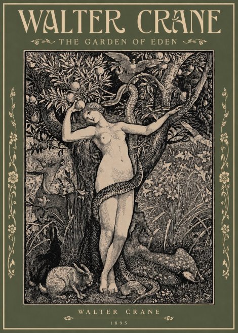 Walter Crane The Garden of Eden No2 - Poszter