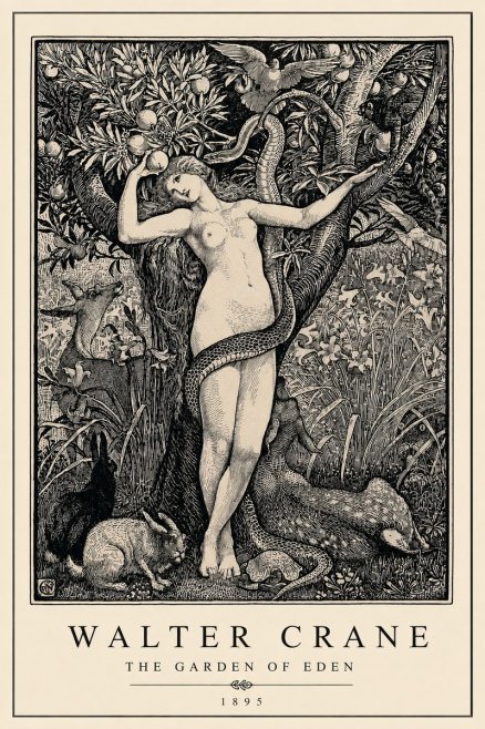 Walter Crane The Garden of Eden No3 - Poszter