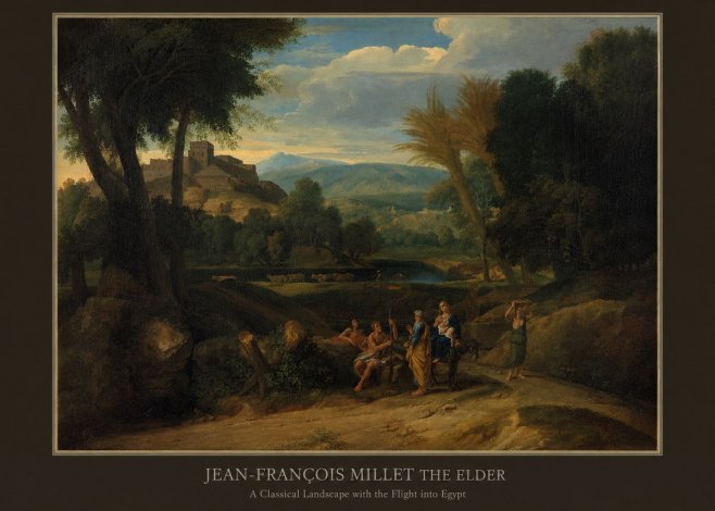 Jean-François Millet A Classical Landscape with the Flight into Egypt No5 - Poszter