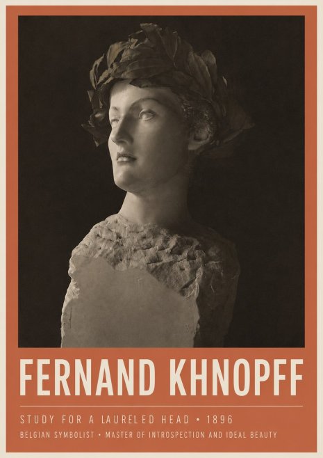 Fernand Khnopff Study for a Laurelled Head No3 - Poszter