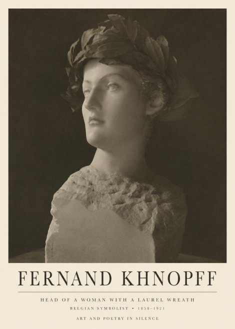 Fernand Khnopff Study for a Laurelled Head No6 - Poszter