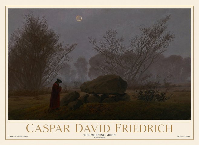 Caspar David Friedrich The Morning Moon No1 - Poszter