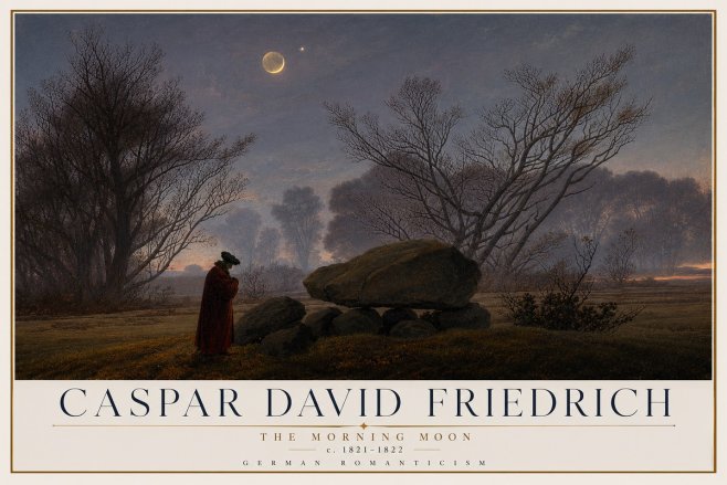 Caspar David Friedrich The Morning Moon No2 - Poszter