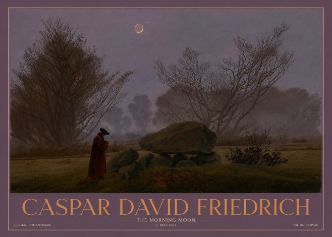 Caspar David Friedrich The Morning Moon No3 - Poszter