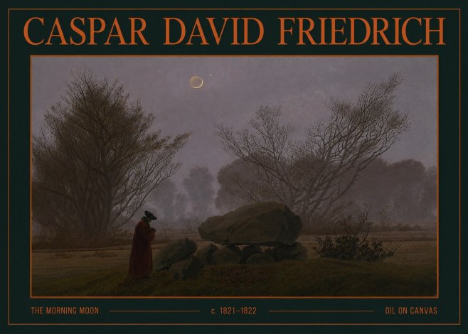 Caspar David Friedrich The Morning Moon No4 - Poszter