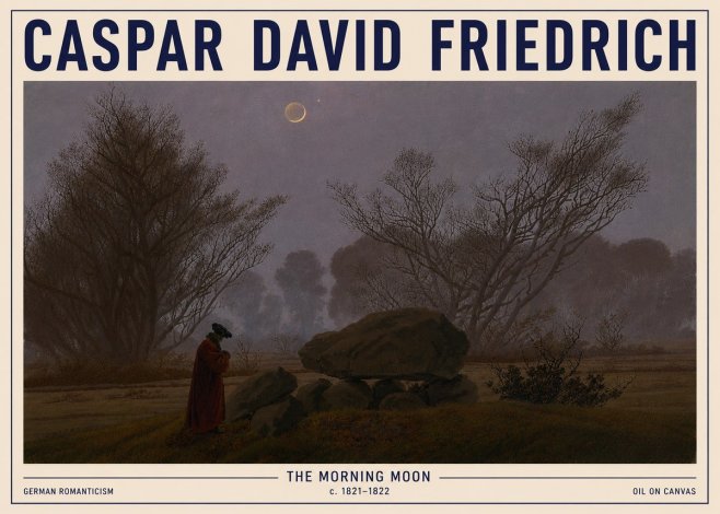 Caspar David Friedrich The Morning Moon No5 - Poszter