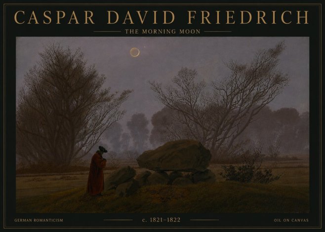 Caspar David Friedrich The Morning Moon No6 - Poszter