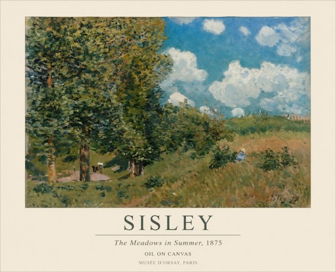 Sisley The Meadows in Summer, 1875 No1 - Poszter