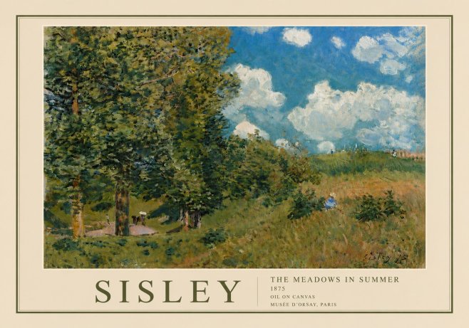 Sisley The Meadows in Summer, 1875 No6 - Poszter