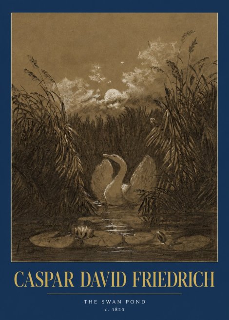 Caspar David Friedrich The Swan Pond No2 - Poszter