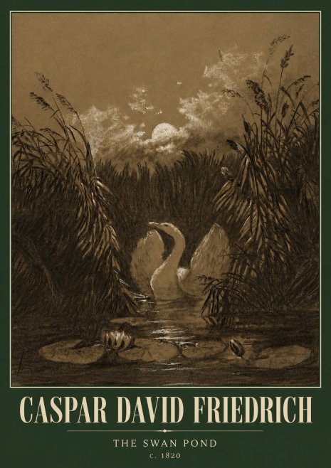 Caspar David Friedrich The Swan Pond No5 - Poszter