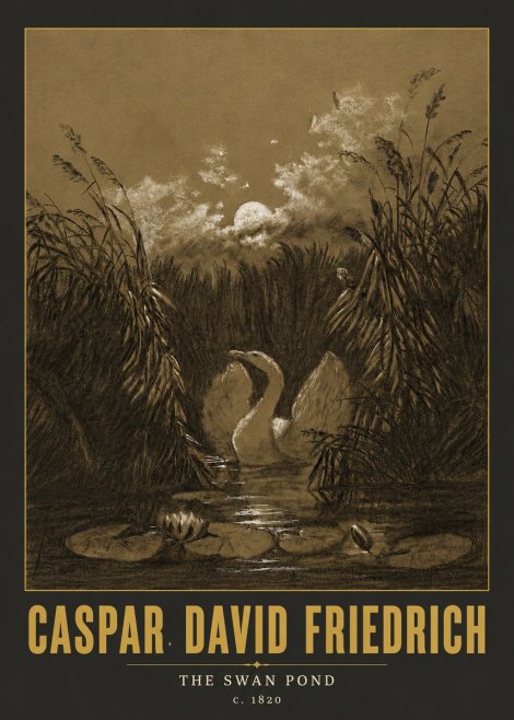 Caspar David Friedrich The Swan Pond No6 - Poszter