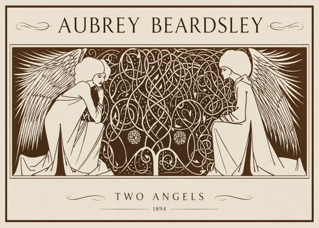 Aubrey Beardsley Two Angels No1 - Poszter
