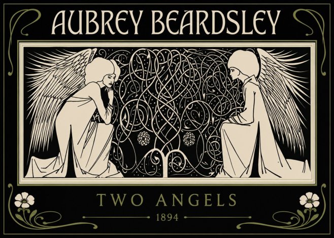 Aubrey Beardsley Two Angels No3 - Poszter