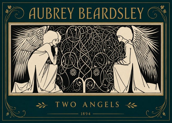 Aubrey Beardsley Two Angels No4 - Poszter