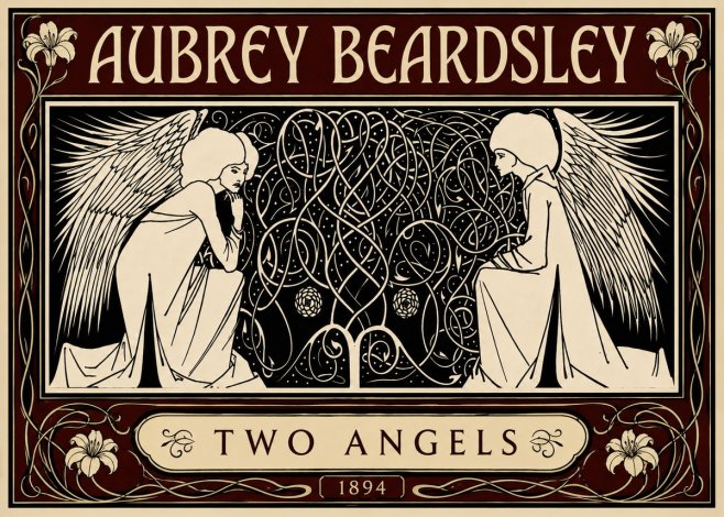Aubrey Beardsley Two Angels No5 - Poszter