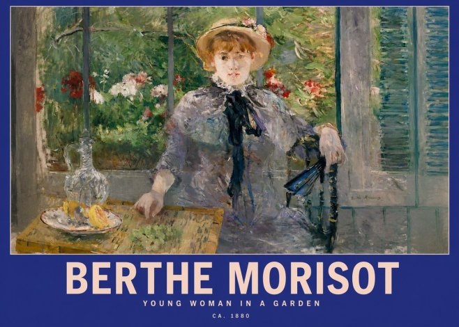 Berthe Morisot Young Woman Seated by a Window (Jeune Femme Assise À La Fenêtre) No3 - Poszter