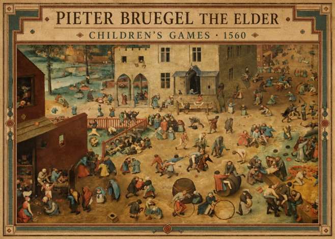 Pieter Bruegel Children's Games I No2 - Poszter