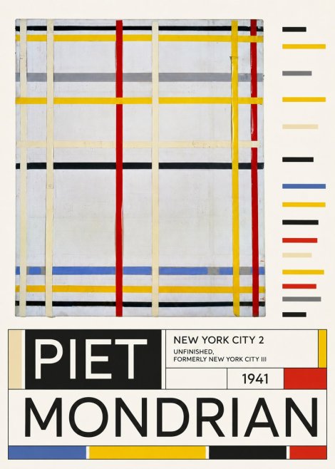 Piet Mondrian New York City 2 No6 - Poszter