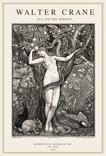 Walter Crane Eve and the Serpent No1 - Poszter