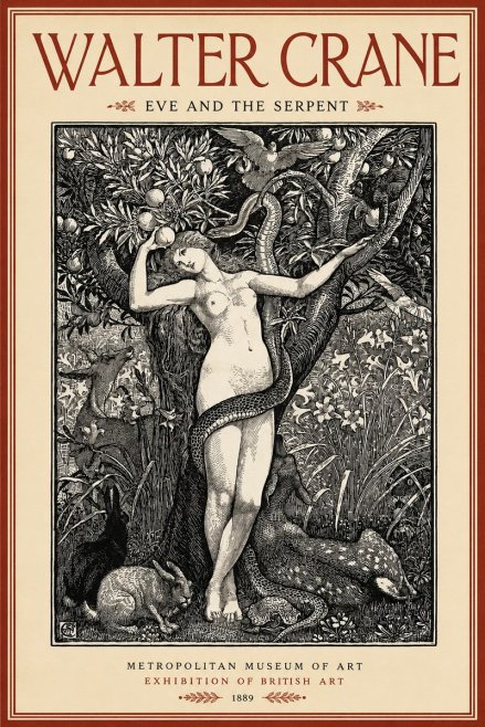 Walter Crane Eve and the Serpent No2 - Poszter