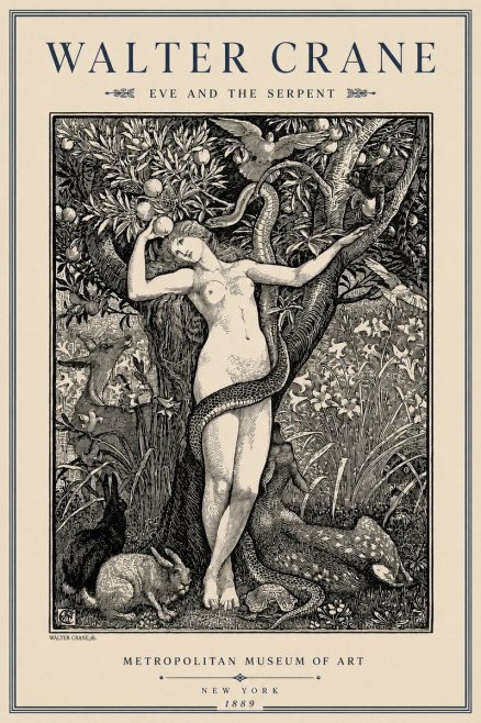 Walter Crane Eve and the Serpent No3 - Poszter