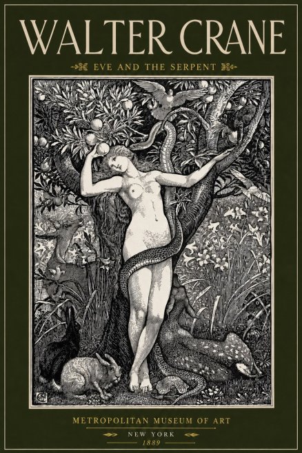 Walter Crane Eve and the Serpent No4 - Poszter