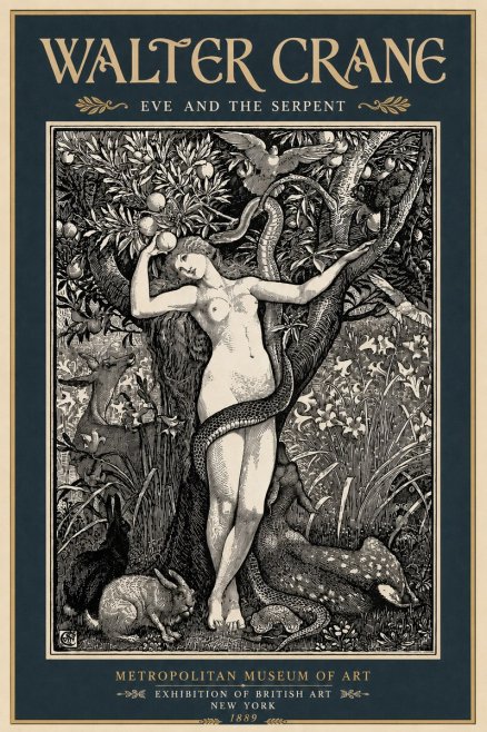 Walter Crane Eve and the Serpent No6 - Poszter