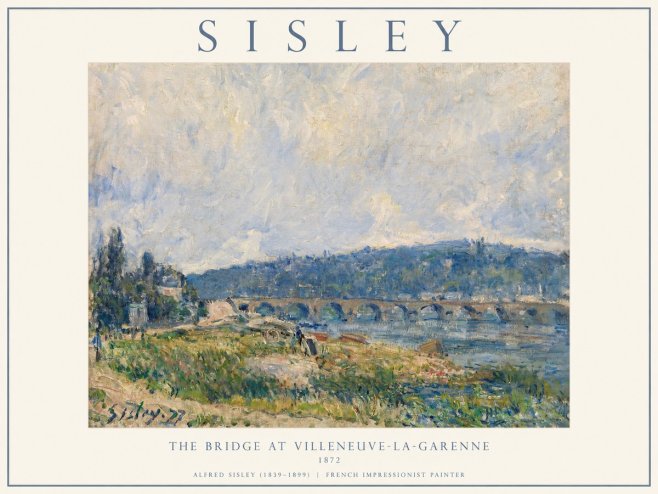 Sisley The Bridge at Villeneuve-la-garenne III No1 - Poszter