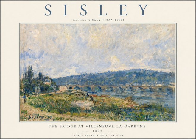 Sisley The Bridge at Villeneuve-la-garenne III No3 - Poszter