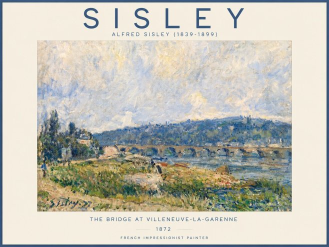 Sisley The Bridge at Villeneuve-la-garenne III No4 - Poszter
