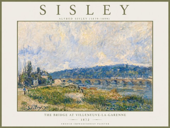 Sisley The Bridge at Villeneuve-la-garenne III No5 - Poszter