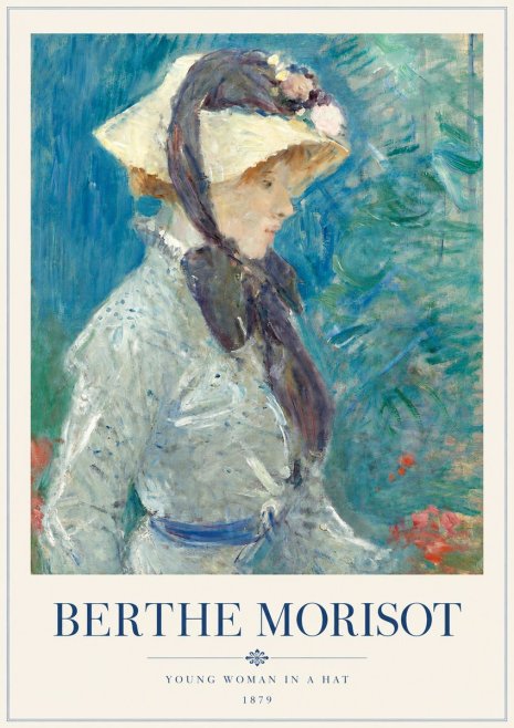 Berthe Morisot Young Woman in a Hat No3 - Poszter