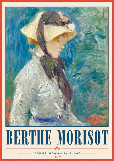 Berthe Morisot Young Woman in a Hat No5 - Poszter